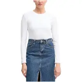 Calvin Klein Jeans Långärmade T-shirts A- LS MONOGRAM BABY TEE kvinnor - Vit - EU M