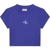 Calvin Klein Slim Ribbed Cotton Logo T-Shirt