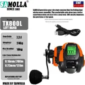 SportSurge SAMOLLA Digital Display Lågprofil Fiskehjul med USB-laddning och Djupminneslarm white