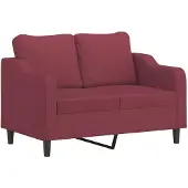 vidaXL 2-sitssoffa vinröd 120 cm tyg