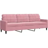 vidaXL 3-sitssoffa rosa 210 cm sammet