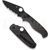 Spyderco ButtonUp Carbon Fiber fällkniv, svart, tandad