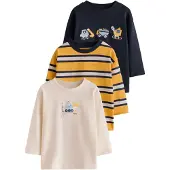 Next T-shirt kräm / marinblå / ljusblå / honung