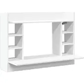 vidaXL Väggmonterat skrivbord vit 105x48x75 cm konstruerat trä