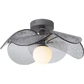 QAZQA Design taklampa silver med räfflat rökglas - Kemner