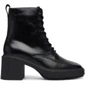 Calvin Klein Leather Platform Block Heel Ankle Boots