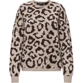 ONLY Tröja 'ONLJade' beige / mörkbrun