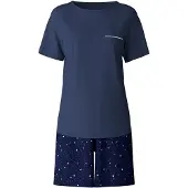 Calida Kort pyjamas marinblå / vit