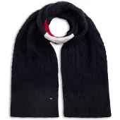 Tommy Hilfiger Wool Blend Cable Knit Scarf WiTH Silk