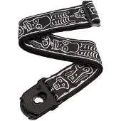 Daddario 50PLJS01 Joe Satriani Planet Lock Strap Skull N Bones