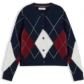 Tommy Hilfiger Kofta ecru / marinblå / rubinröd