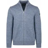 State of Art Cardigan Zip Melange Greyblue Blå Storlek