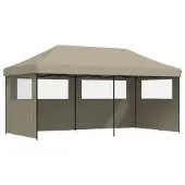 vidaXL Pop-Up Festtält med 3 Väggar, Taupe