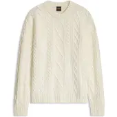 BOSS Cable-knit sweater in virgin wool