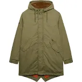 Superdry för män. M5012199C Militärgrön parka (S), Casual, Bomull