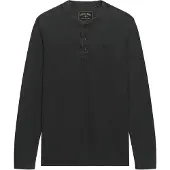 Superdry för män. M6010975A Svart Henley-tröja i vaffelstrikk (S), Casual, Bomull, Lång ärm