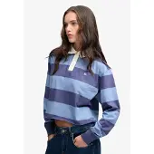 Superdry Athletic Essentials Cropped Stripe Rugby Långärmad Topp