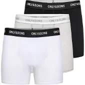 Only & Sons Boxershorts ljusgrå / svart / vit