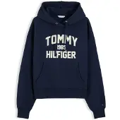Tommy Hilfiger Flock Varsity Logo Relaxed Fleece Hoody
