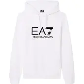 EA7 för män. 7M001413_AF22266 Vit Core Identity hoodie (XL), Casual, Bomull, Lång ärm