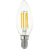 Eglo E14 LED C35 klar glödlampa med varmt vitt ljus