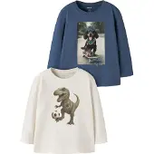 Name it Tröjor - NmmVoto - 2-pack - Vintage Indigo/Antique White - - 6 år (116) - Tröja