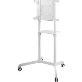 VivoLink Mobile stand - Vagn - Antistöld - för LCD-TV/välvd LCD-TV - kraftigt stål - vit - skärmstorlek: 37-70