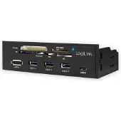 Logilink UA0341, Compact flash (CF), MS Micro (M2), Memory stick (MS), MicroSD (TransFlash), SD, xD, svart, 5.25, 5000 Mbit/s, RoHS, CE, SATA
