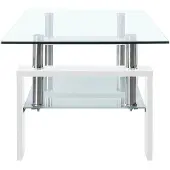 vidaXL Soffbord vit och transparent 95x55x40 cm härdat glas