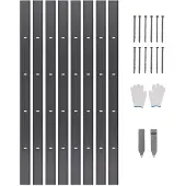 Vevor metall landskapskant, 8-pack 72 tum rostbeständig aluminiumlegering landskapskant, böjbar trädgårdskant, kraftig gräsmatta kantstaket för blomsterrabatt gårdsgång