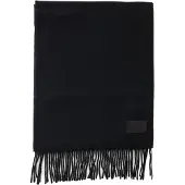 HUGO Fringed scarf in a wool blend with logo label