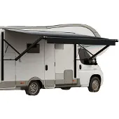 Vevor Motoriserad Husbilsmarkis Komplett Kit, 19' Infällbar Markis med Aluminiumram, Markis för Utomhusvagn, Passar De flesta Husbilar (Black Fade)