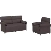 vidaXL Soffset 2 st Mörkbrun Tyg
