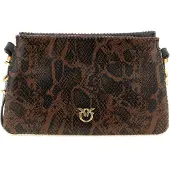 Pinko Handväska 'TRIPLET MINI PYTHON PRINT BORSA' brun