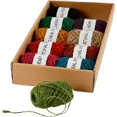 Creativ Company Snöre Naturhampa olika färger 1-2 mm 30 m 10-pack