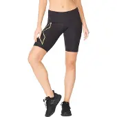 2XU Women's Light Speed Mid-Rise Compression Shorts Black/Gold
