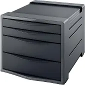 Esselte Europost VIVIDA - Lådskåp - 4 lådor - för A4 (210 x 297 mm) - intensivsvart