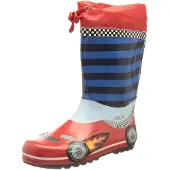Playshoes Gummistövel 'Rennwagen' blå / röd / vit