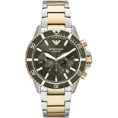 Giorgio Armani Klocka - - AR11361 - Kvarts - Chronograph - Multicolor rostfritt stål