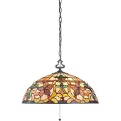 QUOIZEL Tiffany pendellampa Kami, dimbar, Vardagsrum / matsal, Glas, Tiffany, Pendellampa