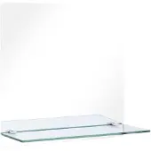 vidaXL Väggspegel med hylla 40x40 cm härdat glas