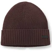 BOSS Rib-knit virgin-wool beanie with logo plaque