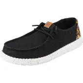 HEY DUDE HEYDUDE Wendy Wildcat Bomull Kvinna Svart/Leopard Mockasiner Skor