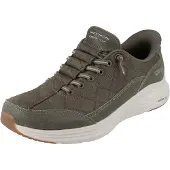 SKECHERS för kvinnor. 150507 Slip-Ins sneakers: Contour Foam - Cozy Fit Natural Ease olivgrön (37), Hud, Karta, Nyckelband, Casual
