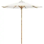 vidaXL Trädgårdsparasol Krämvit Ø 270 x 260 cm Bambu