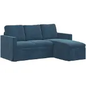vidaXL Soffa Blå 178 x 134 x 80 cm Sammet