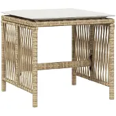 vidaXL Matgrupp för trädgården med dynor 11 delar beige konstrotting