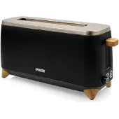 Princess 142361 Bamboo Pure brödrost 2 skivor 1000 W, svart/silver