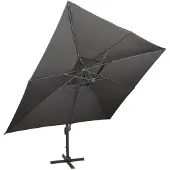 vidaXL Fribärande trädgårdsparasoll med dubbelt lock antracit 400x300 cm