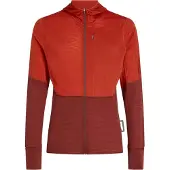 Icebreaker - Fleece - M Merino Blend 200 RealFleece Descender LS Zip Hoodie Agate Port Cb för UnisexUll - Storlek M - Röd